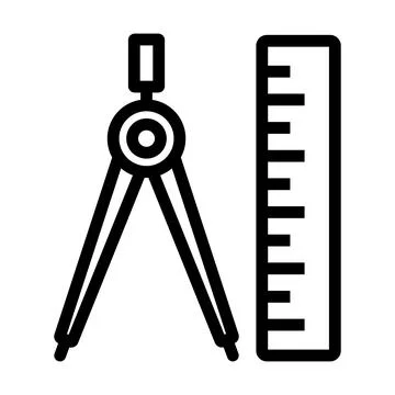 Icon Of Compasses And Scale Illustrazione stock