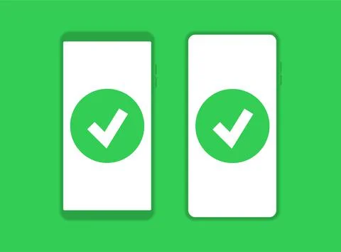 The icon of a completed task. The verified notebook symbol. Completed phone test Stock Illustration