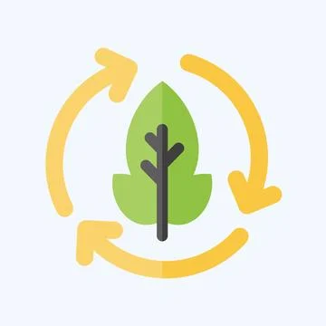 Icon Compostable. related to Plastic Pollution symbol. flat style. simple d.. Stock Illustration