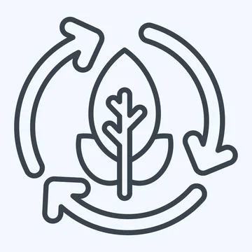 Icon Compostable. related to Plastic Pollution symbol. line style. simple d.. Stock Illustration