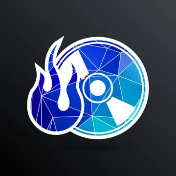 Icon computer disk recording abstract art audio Stock Illustration