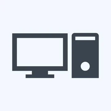 Icon Computer - Glyph Style,Simple illustration,Editable stroke Stock Illustration