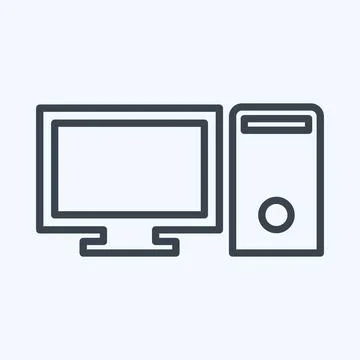 Icon Computer - Line Style,Simple illustration,Editable stroke Stock-Illustration