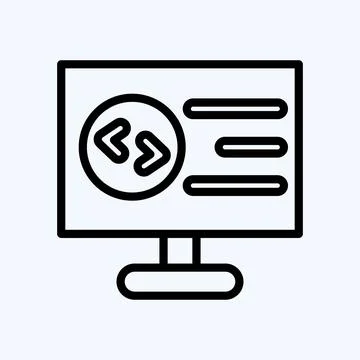 Icon Computer Programming. suitable for education symbol. line style. simple  Stock Illustration