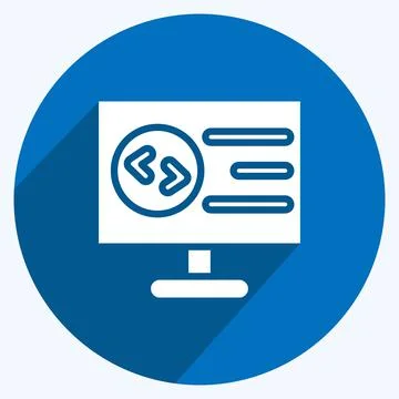 Icon Computer Programming. suitable for education symbol. long shadow style.  스톡 일러스트