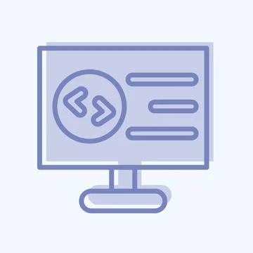 Icon Computer Programming. suitable for education symbol. two tone style. sim Stock Illustration