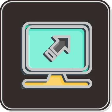 Icon Computer System. related to Machine Learning symbol. Glossy Style. sim.. 库存插图