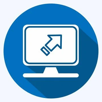 Icon Computer System. related to Machine Learning symbol. long shadow style.. Stock Illustration