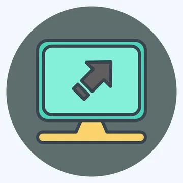 Icon Computer System. related to Machine Learning symbol. color mate style... 库存插图