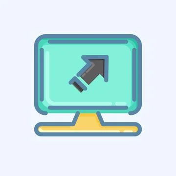 Icon Computer System. related to Machine Learning symbol. doodle style. sim.. Stock Illustration