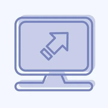 Icon Computer System. related to Machine Learning symbol. two tone style. s.. Stock Illustration