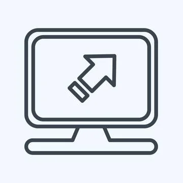 Icon Computer System. related to Machine Learning symbol. line style. simpl.. 스톡 일러스트