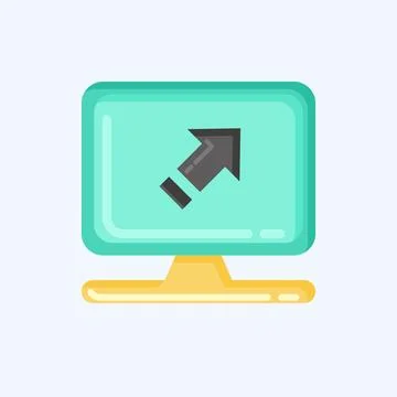 Icon Computer System. related to Machine Learning symbol. flat style. simpl.. 库存插图