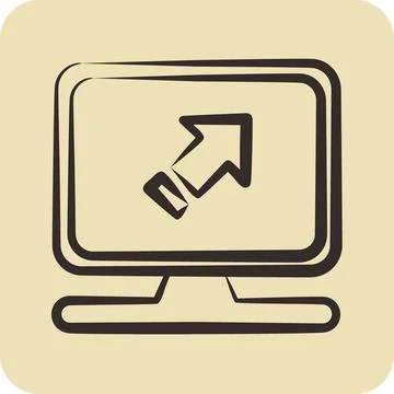 Icon Computer System. related to Machine Learning symbol. hand drawn style... 스톡 일러스트