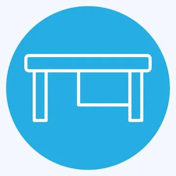 Icon Computer Table. related to Business symbol. blue eyes style. design ed.. Stock-Illustration