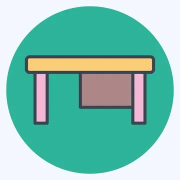 Icon Computer Table. related to Business symbol. color mate style. design e.. 스톡 일러스트