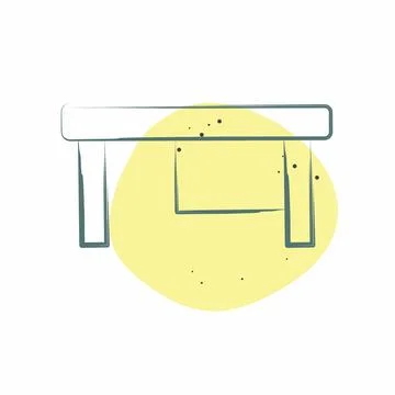 Icon Computer Table. related to Business symbol. Color Spot Style. design e.. Stock Illustration