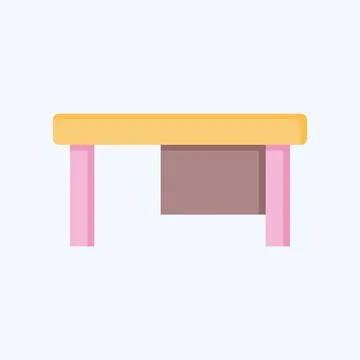 Icon Computer Table. related to Business symbol. flat style. design editable Stock Illustration