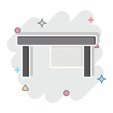 Icon Computer Table. related to Business symbol. comic style. design editable イラスト素材