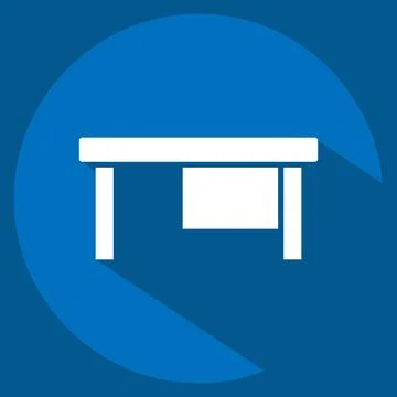 Icon Computer Table. related to Business symbol. long shadow style. design .. Stock Illustration