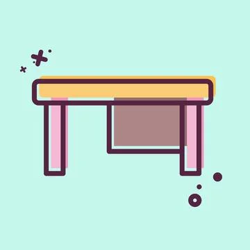 Icon Computer Table. related to Business symbol. MBE style. design editable 스톡 일러스트