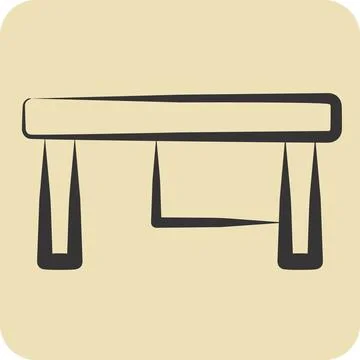 Icon Computer Table. related to Business symbol. hand drawn style. design e.. Stock Illustration