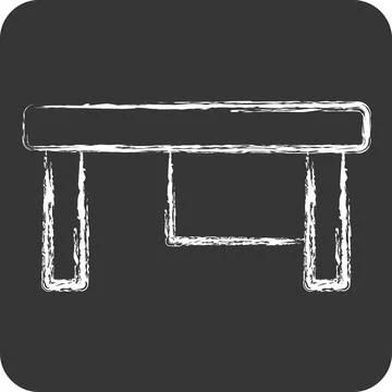Icon Computer Table. related to Business symbol. chalk Style. design editable 스톡 일러스트