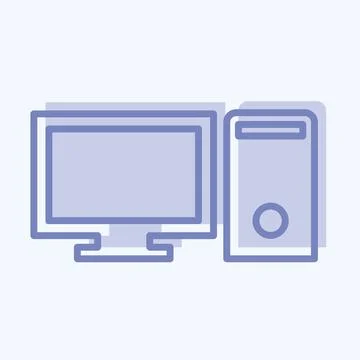 Icon Computer - Two Tone Style,Simple illustration,Editable stroke Stock-Illustration
