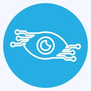Icon Computer Vision. related to Artificial Intelligence symbol. blue eyes .. Stock Illustration