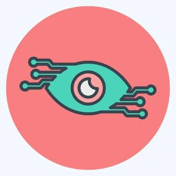 Icon Computer Vision. related to Artificial Intelligence symbol. color mate.. Stock Illustration