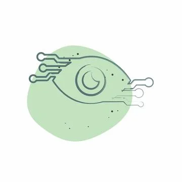 Icon Computer Vision. related to Artificial Intelligence symbol. Color Spot.. Stock Illustration