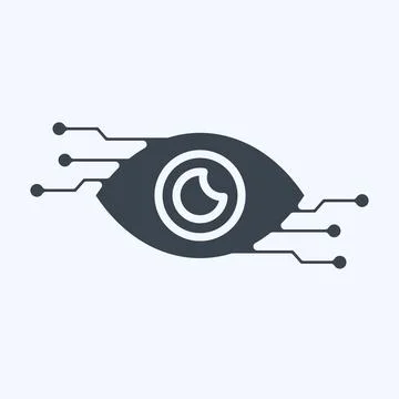 Icon Computer Vision. related to Artificial Intelligence symbol. glyph style 库存插图