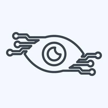Icon Computer Vision. related to Artificial Intelligence symbol. line style Illustrazione stock