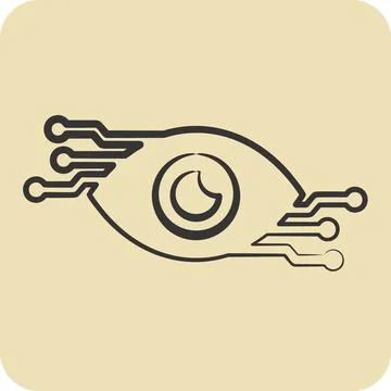 Icon Computer Vision. related to Artificial Intelligence symbol. hand drawn.. Illustrazione stock