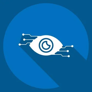 Icon Computer Vision. related to Artificial Intelligence symbol. long shado.. Stock-Illustration