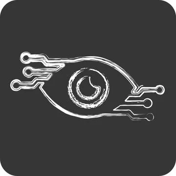 Icon Computer Vision. related to Artificial Intelligence symbol. chalk Style 스톡 일러스트
