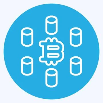 Icon Computing Cluster. related to Cryptocurrency symbol. blue eyes style Stock Illustration