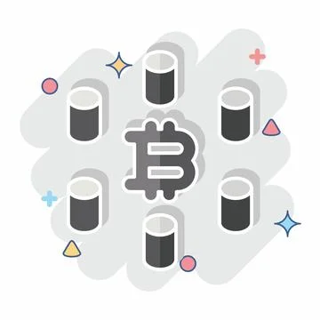 Icon Computing Cluster. related to Cryptocurrency symbol. comic style イラスト素材