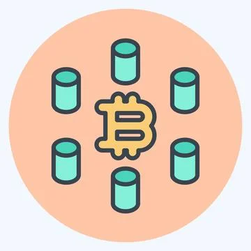 Icon Computing Cluster. related to Cryptocurrency symbol. color mate style イラスト素材
