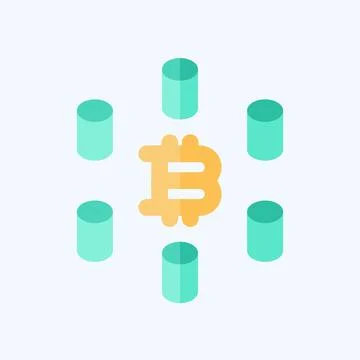Icon Computing Cluster. related to Cryptocurrency symbol. flat style 스톡 일러스트