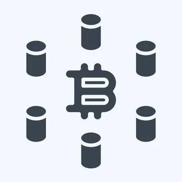 Icon Computing Cluster. related to Cryptocurrency symbol. glyph style イラスト素材