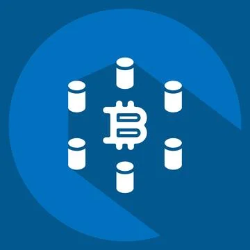 Icon Computing Cluster. related to Cryptocurrency symbol. long shadow style イラスト素材
