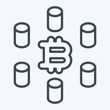 Icon Computing Cluster. related to Cryptocurrency symbol. line style イラスト素材