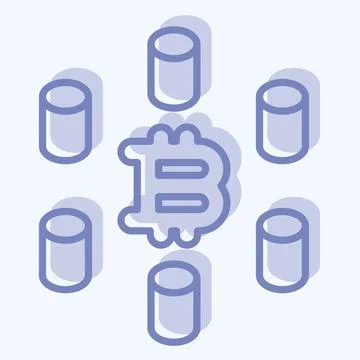 Icon Computing Cluster. related to Cryptocurrency symbol. two tone style イラスト素材