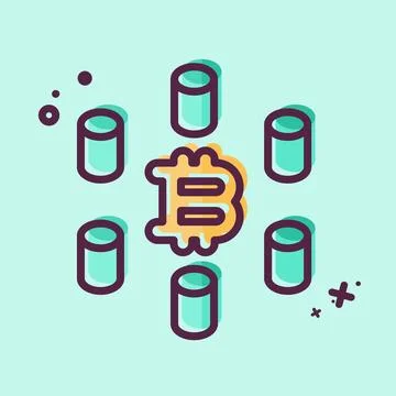 Icon Computing Cluster. related to Cryptocurrency symbol. MBE style イラスト素材