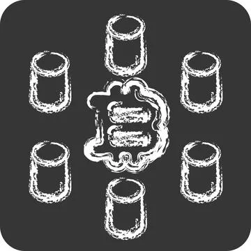 Icon Computing Cluster. related to Cryptocurrency symbol. chalk Style イラスト素材