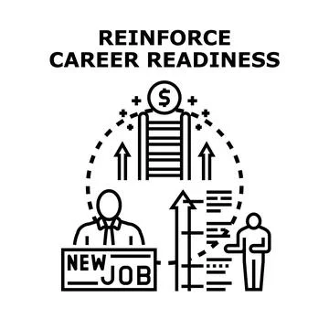 Icon concept illustrating professional development and career growth, with a  Stock Illustration