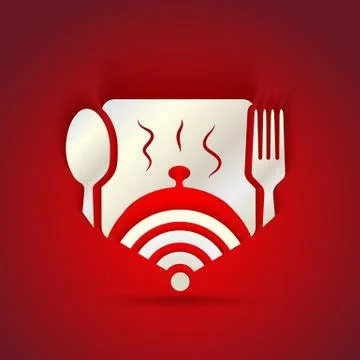 Icon concept for restaurant menu and free WiFi zone Stock Illustration