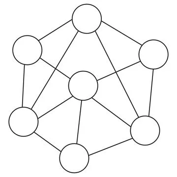 Icon of a connected network structure Illustrazione stock