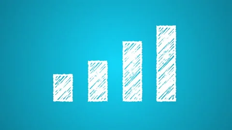 Icon connecting to cell network, the level of signal, painted with chalk, hand d Stock Footage 61600536